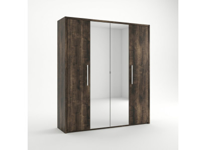 Luxury wooden wardrobe with mirror for bedroom