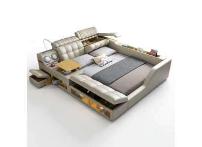 Double bed upholstered bed bedroom 180x200cm multifunction bed beds