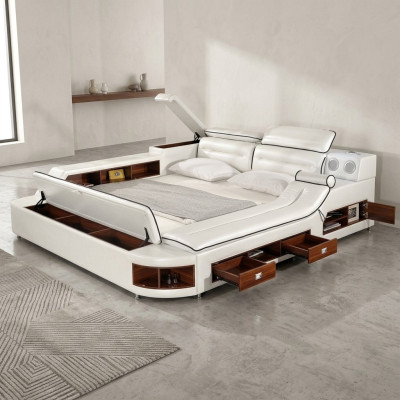 Multifunctional bed double beds hotel XXL big upholstered beds USB sound