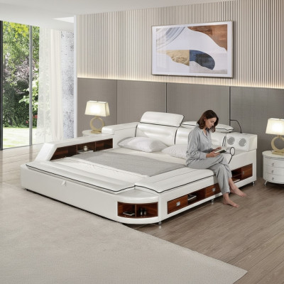 Design leather beds hotel double shelf massage lounger multifunctional bed