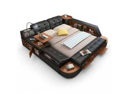 Beds Modern Hotel Multifunction Couch Double Luxury Design Leather Bed