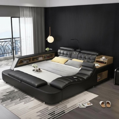 Double bed bedroom upholstered bed 180x200cm multifunction bed beds
