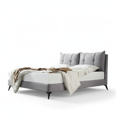 Double hotel bed beds beige 180x200 bedroom leather upholstery design.