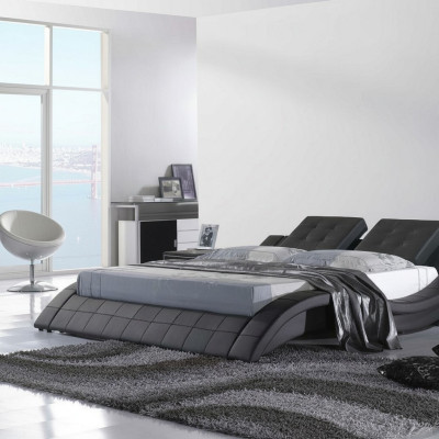 Luxury double hotel marriage beds wood bedroom leather bed upholstery