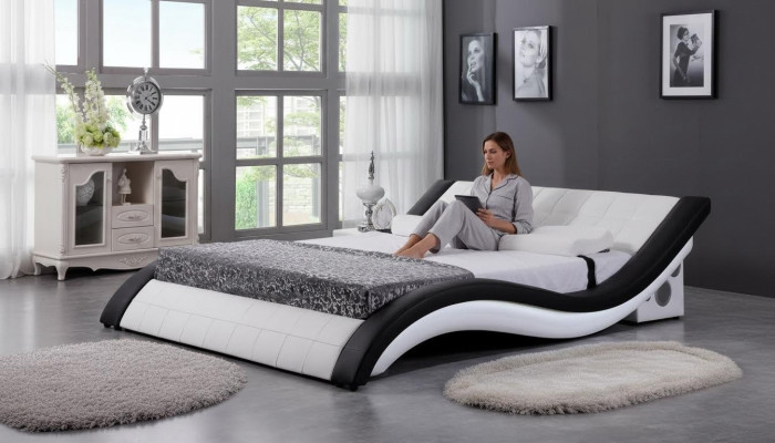 Bed Design Digital USB Beds Luxury Bedroom Furniture Leather Double