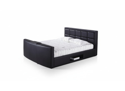 Bed with lift TV mount, bedroom beds, upholstered, double