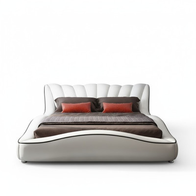 Luxury Double Bedroom Wood Textile Beds 180x200 Bed Classic