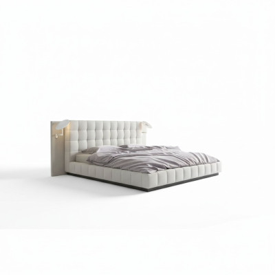 Modern frame luxury bedroom beds hotel design leather bed