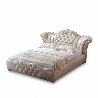 Design Chesterfield Bed Textile Velvet Upholstery Hotel Leather Beds Bedroom