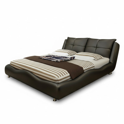 Modern hotel frame luxury bedroom beds design leather bed