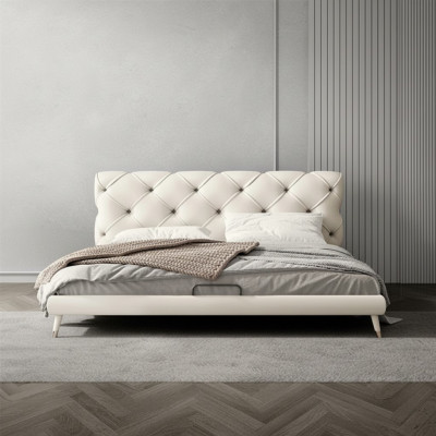 Beds 180x200cm Bedroom Textile Fabric Bed Chesterfield Design Luxury