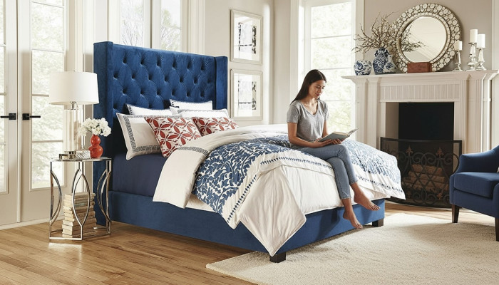Chesterfield bedroom double beds design leather luxury bed hotel