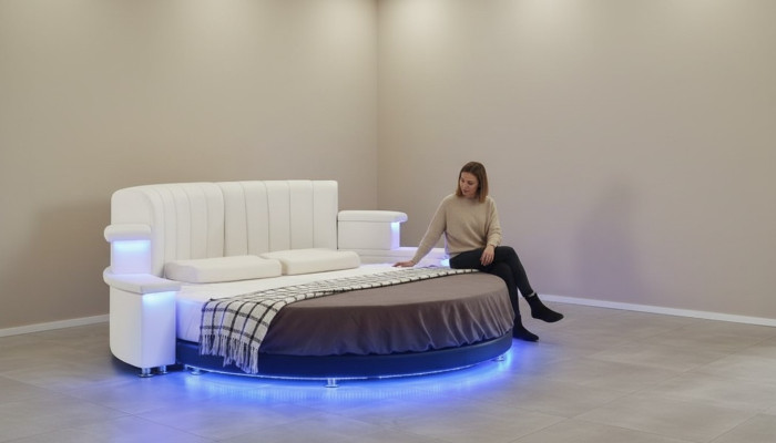 Round Bed Furniture Modern Luxury Beds Bed Frame 200x200 Round