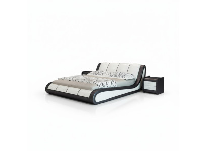 Beds luxury bedroom furniture double bed design fabric hotel blue
