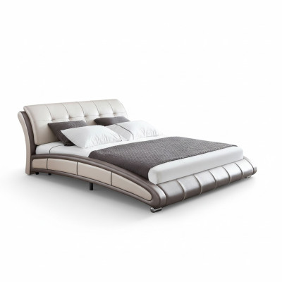 Design leather bed, upholstered double hotel beds, sleeping room, marital, 180x200 cm