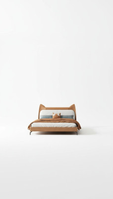 Modern hotel leather fabric double bed 160x200cm designer double bed