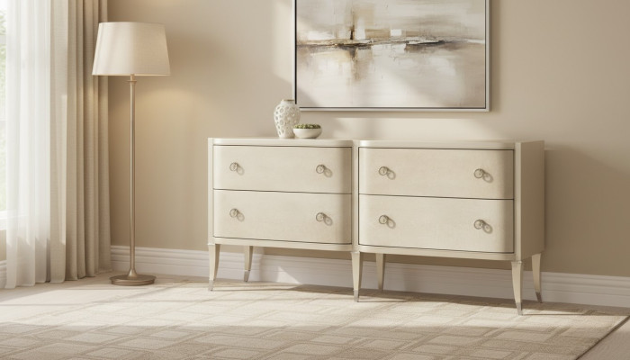 Modern chest of drawers luxury Italian design furniture upholstery wood console sideboard low
