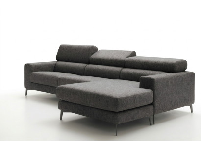Design upholstery living room modern luxury corner textile wood sofa L-shape alfitalia