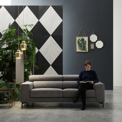 Modern 3-seater Sofa Room Furniture Gray Design Three-seater Couch Upholstered Sofa