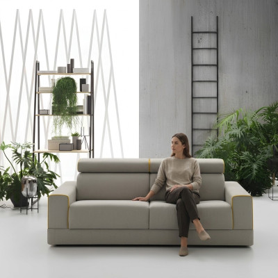 Design gray sofa, 3-seater living room fabric couch sofa upholstery sofas alfitalia