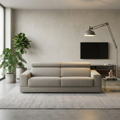 Design gray sofa, 3-seater living room fabric couch sofa upholstery sofas alfitalia
