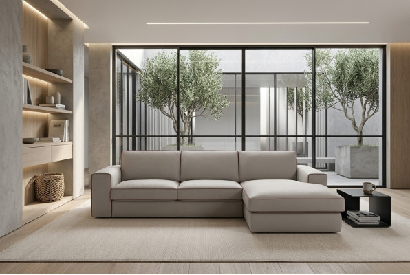 Fabric L-shaped couch living landscape corner sofa modern design sofa Focus alfitalia