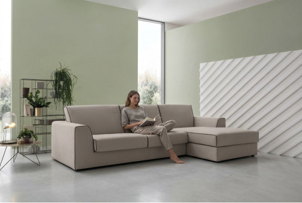 Gray couch sectional fabric corner sofa design textile sofa L-shape alfitalia new