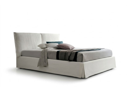 Luxury double hotel beds 120x200 sleeping room white textile bed upholstery design