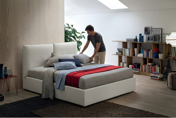 Upholstered Double Beds Wood Design Luxury Bed Bedroom Italian Textile
