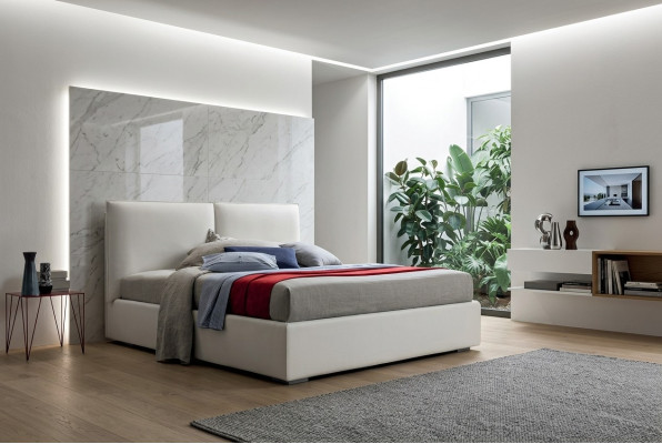 Upholstered Double Beds Wood Design Luxury Bed Bedroom Italian Textile