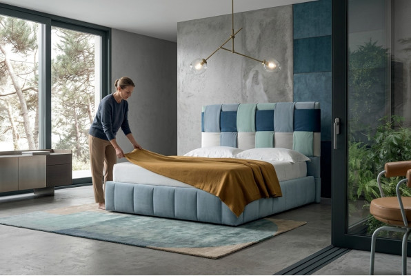 Modern luxury upholstered textile beds high-quality bedroom Italian furniture