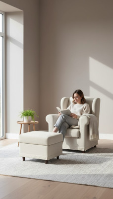 Lounge chair cocktail chair recliner armchair upholstered armchair + stool club chair
