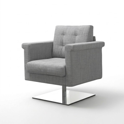 Design Couch Lounge Textile Seat Grey Furniture Single Seater Armchair Fabric Relax Seat