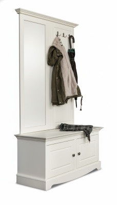 Country House Farmer Wardrobe Wood Stand Coat Rack Shoe Cabinet 2-piece Cabinets