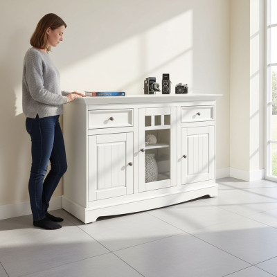 Buffet cabinet bar cabinet country house luxury Italian wood furniture white large new