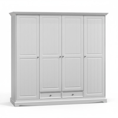 Wardrobe Cabinets Cupboard Wall Unit Classic Wood Country House White New