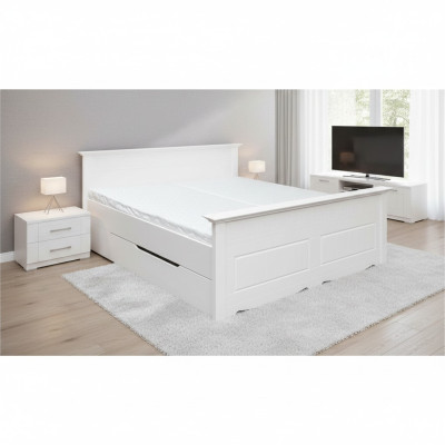 Double bed bed bed frame beds marriage bed upholstered bed wood furniture white farmhouse