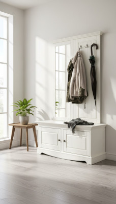 Wardrobe Set Cabinet Shoe Cabinet Cabinet Complete Set Rack Mirror 2-piece.