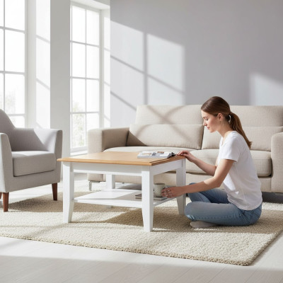 Noble Country House Classic Coffee Table Side Table Sofa Living Room Table Wood