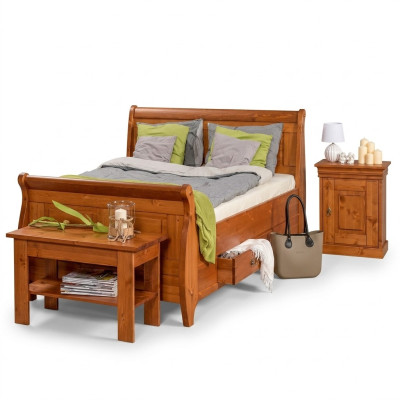 Luxury bed 2x nightstand 3-piece set beds double bed bedroom hotel marriage new