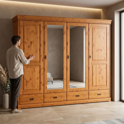 Wardrobe country style furniture cabinet wood bedroom cabinets brown new