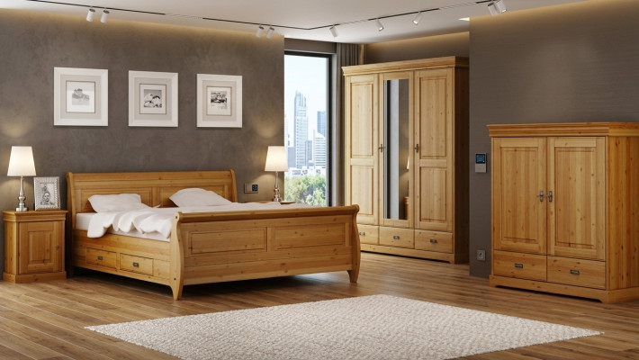 Design bedroom sets complete bed wardrobe nightstand 5-piece set
