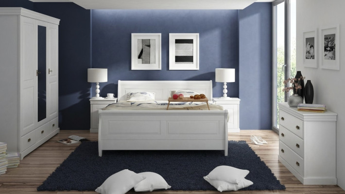 Furniture Bedroom Set Design Bed 2x Nightstand Dresser Wardrobe New 5-piece set