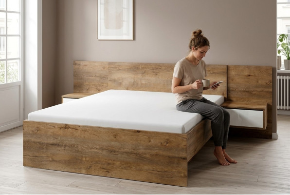 Bedroom modern wooden furniture new bed upholstery design luxury double hotel beds