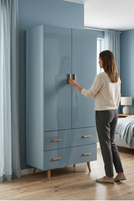 Designer bedroom closet wooden cabinets wall wardrobes luxury wooden furniture new