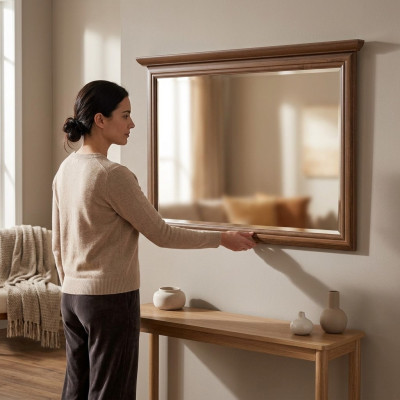Classic designer mirror, wall mirror, rectangular mirror, decoration model Kora