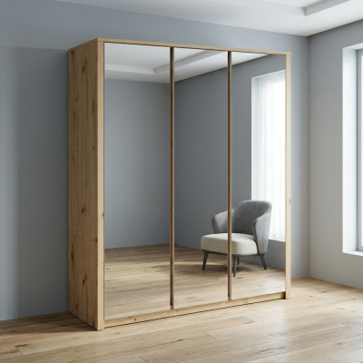 Wardrobes Mirror Wood Wardrobe Furniture Cabinets Clothes Closet New