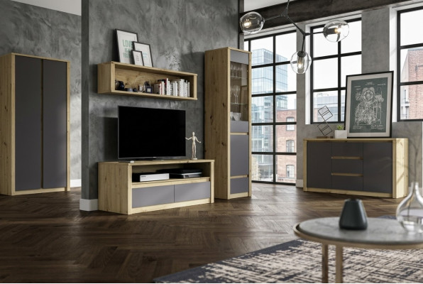 Wall units, sideboard, lowboard, side cabinet, living room sideboard, shelf 5-piece set