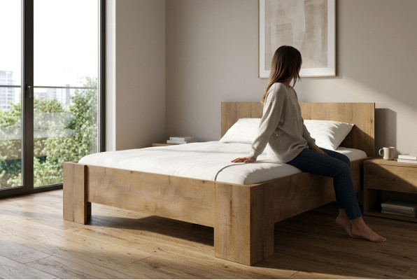 Bedroom wood luxury design bed upholstery double hotel beds 180x200cm marriage.