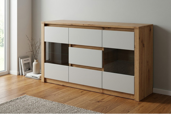 Living room shelf wood luxury furniture designer sideboard credenza board cabinet new